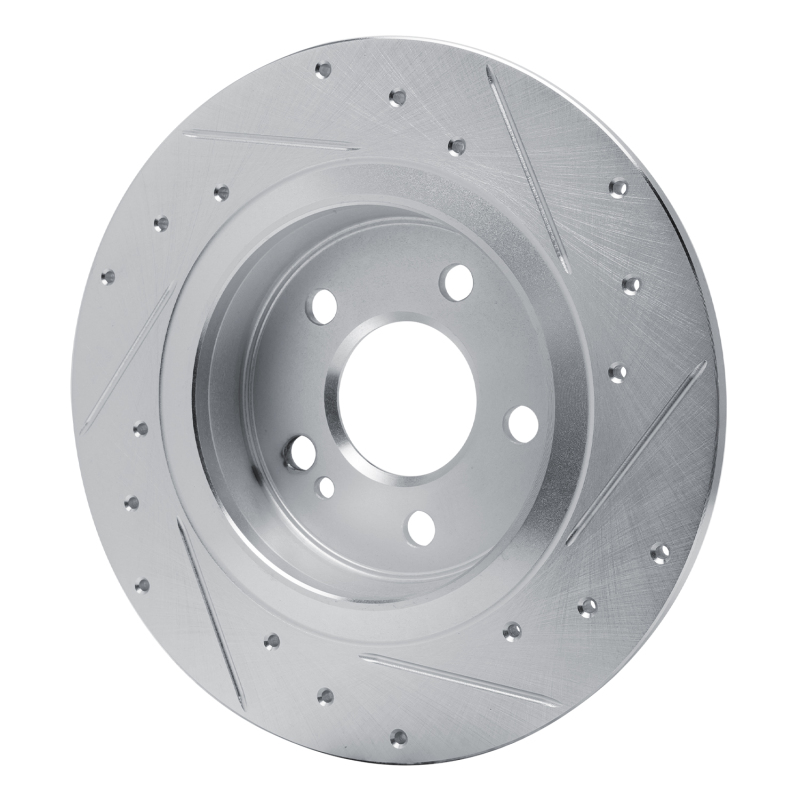 Mercedes-Benz A220 Brake Rotor (1) - Rear Left - R1 Concepts - Drilled & Slotted - Silver - `19-`26